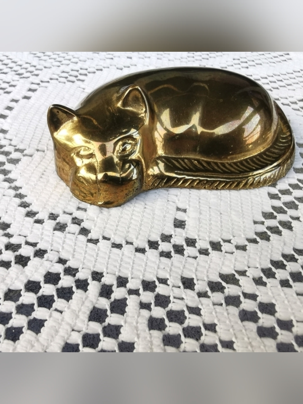 Brass Kitty Decor